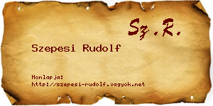 Szepesi Rudolf névjegykártya